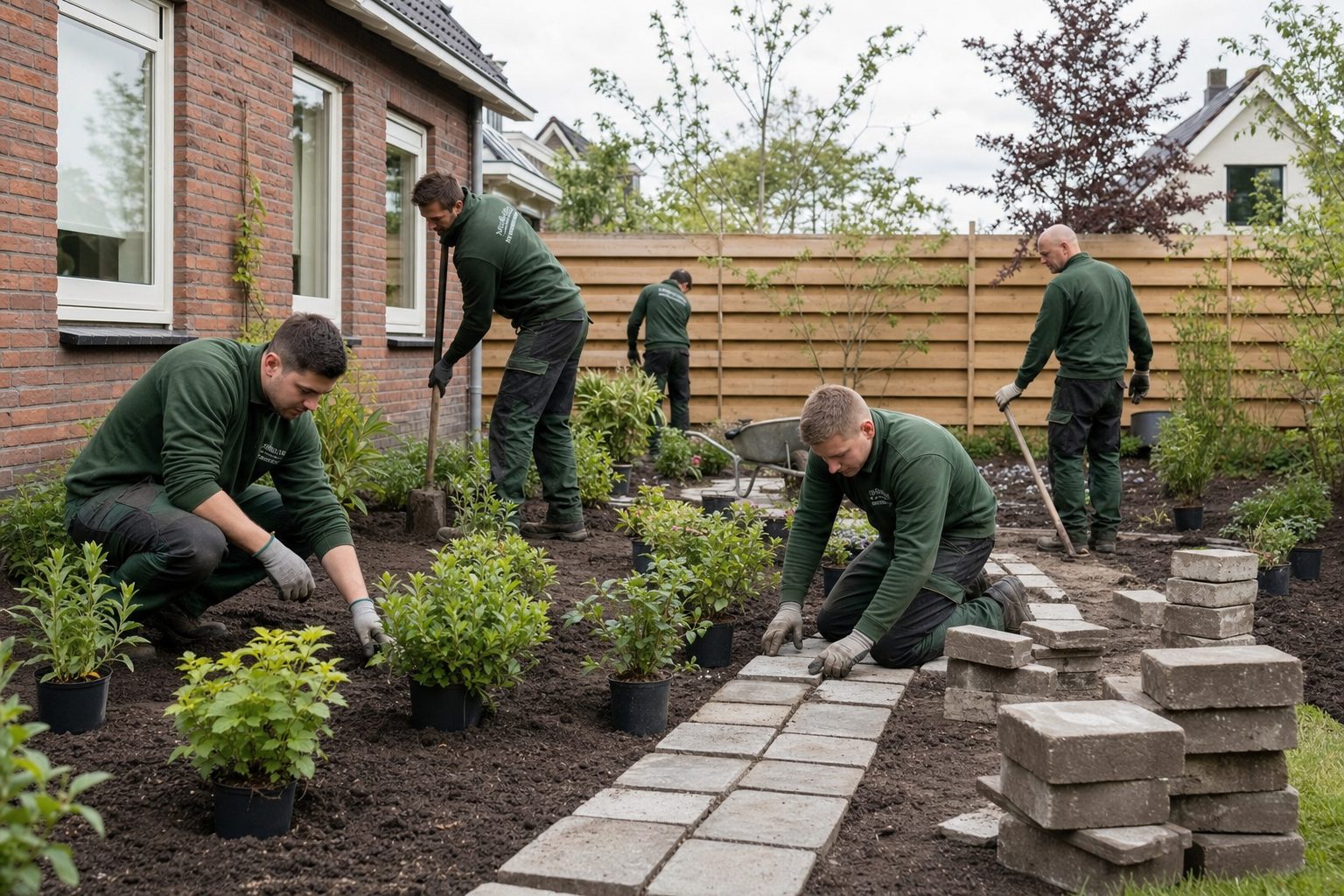Uitvoering door de tuinbrigade